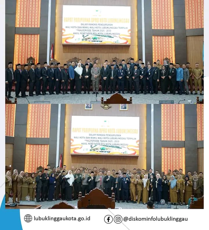 Pj Wako Hadiri Rapat Paripurna Pengumuman Wako-Wawako Lubuk Linggau Terpilih